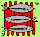 Dibujo Pescado a la brasa pintado por MARGARITA