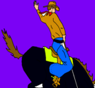 Dibujo Vaquero en caballo pintado por andreu
