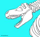 Dibujo Esqueleto tiranosaurio rex pintado por flor1