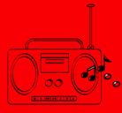 Dibujo Radio cassette 2 pintado por hugo