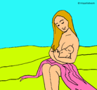 Dibujo Madre con su bebe pintado por eduymar100
