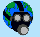 Dibujo Tierra con máscara de gas pintado por susana101
