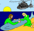 Dibujo Rescate ballena pintado por sebas