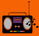 Dibujo Radio cassette 2 pintado por 100ROCK