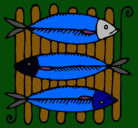 Dibujo Pescado a la brasa pintado por arnau