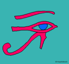 Dibujo Ojo Horus pintado por conejito