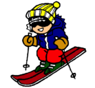 Dibujo Niño esquiando pintado por mica