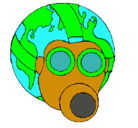 Dibujo Tierra con máscara de gas pintado por guzman