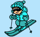 Dibujo Niño esquiando pintado por sebas