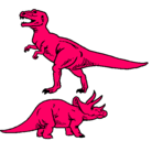 Dibujo Triceratops y tiranosaurios rex pintado por oqwwasv.fw.gh
