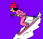 Dibujo Esquiadora pintado por luchita