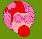 Dibujo Tierra con máscara de gas pintado por marselo