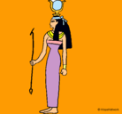 Dibujo Hathor pintado por claudia