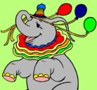 Dibujo Elefante con 3 globos pintado por laruu