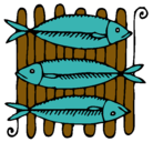 Dibujo Pescado a la brasa pintado por oscar