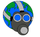 Dibujo Tierra con máscara de gas pintado por eliecer