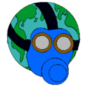 Dibujo Tierra con máscara de gas pintado por juancarlos
