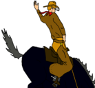 Dibujo Vaquero en caballo pintado por xru