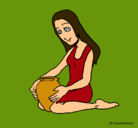 Dibujo Mujer y jarrón pintado por nahir