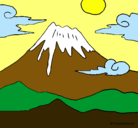 Dibujo Monte Fuji pintado por manu