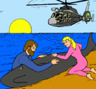 Dibujo Rescate ballena pintado por pablo