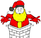 Dibujo Papa Noel en la chimenea pintado por SIMONABEL