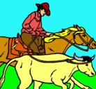 Dibujo Vaquero y vaca pintado por Ken45
