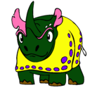 Dibujo Rinoceronte pintado por enrique