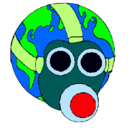 Dibujo Tierra con máscara de gas pintado por kattya