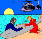Dibujo Rescate ballena pintado por luisafernanada