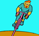 Dibujo Ciclista con gorra pintado por analuisa