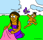 Dibujo Madre e hijo mayas pintado por SaraGon3