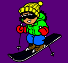 Dibujo Niño esquiando pintado por laura