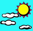 Dibujo Sol y nubes 2 pintado por pau