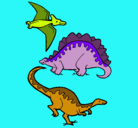 Dibujo Tres clases de dinosaurios pintado por Joseleonardo