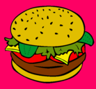 Dibujo Hamburguesa completa pintado por cangreburger
