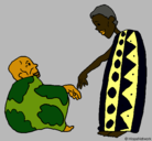 Dibujo Dos africanos pintado por ana