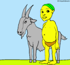 Dibujo Cabra y niño africano pintado por simsony