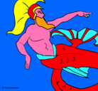 Dibujo Poseidón pintado por abraham