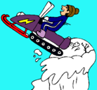 Dibujo Salto con moto de nieve pintado por cristian