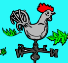 Dibujo Veletas y gallo pintado por damian