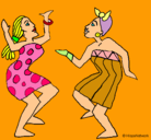 Dibujo Mujeres bailando pintado por doramarta