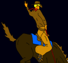 Dibujo Vaquero en caballo pintado por pablobuendia