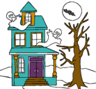 Dibujo Casa fantansma pintado por iri