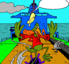 Dibujo Cigüeña en un barco pintado por carlitotoledo
