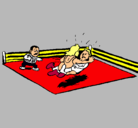 Dibujo Lucha en el ring pintado por gustavo