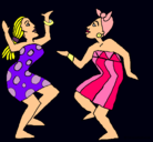 Dibujo Mujeres bailando pintado por AZUL