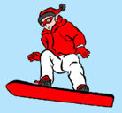 Dibujo Snowboard pintado por bancaja