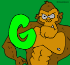 Dibujo Gorila pintado por g