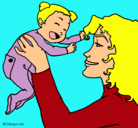 Dibujo Madre con su bebe pintado por MAMITA